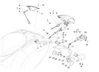 Vespa Primavera/Sprint Tail Light & Rear Turn Signals