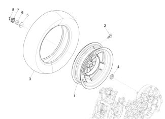 Vespa Primavera 50/150 Rear Wheel 12" 2019-Current