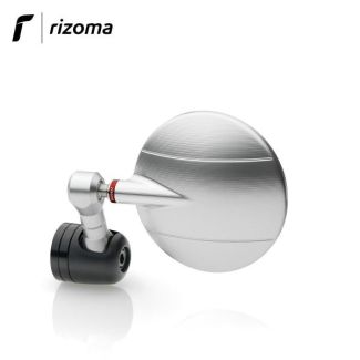 MIRROR BAR END RIZOMA SPY R 80MM SILVER ANODIZED, ALUMINIUM CNC LX/LXV/S/GTS/GTSSUPER/GTV/GT (EACH R OR L FITMENT) **CLOSEOUT**