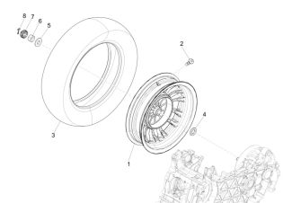Vespa Sprint 50/150 Rear Wheel 2015-Current