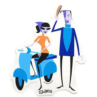 Shag Scooter French Couple sticker