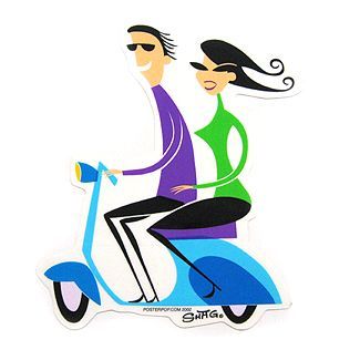 Shag 2-Up Scooter Sticker