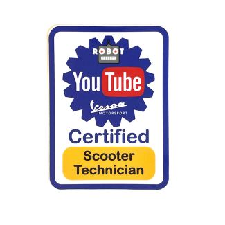 YOUTUBE CERTIFIED SCOOTER TECHNICIAN DECAL 3" BY 2" MAGNET
