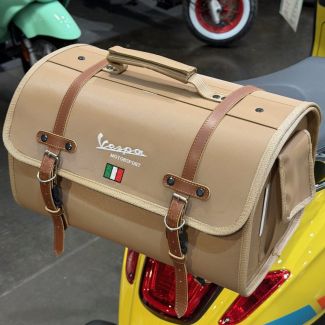 *TAN* ROLL BAG BLACK VESPA PRIMAVERA SPRINT GTS300-GTS310 **SCOOTERWEST EXCLUSIVE**