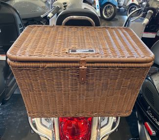 Wicker Top Case PICNIC Basket w/BAG*Dark Brown* Large 26 LITER SIZE FITS GREAT ON VESPA GTS 
