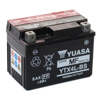 YUASA YTX4L-BS BATTERY 12 VOLT 3 AMP SEALED (234390 294816 497408) (P5583000000) VESPA ET2