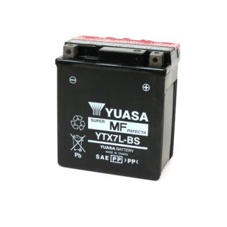 YUASA YTX7L-BS 12 VOLT 6Ah BATTERY YUASA YTX7L-BS BATTERY PRIMA/SPRINT 50/150 FLY 50/150 2013-2019 LIBERTY 50/150 2017-2019 (584662)(1D001965)