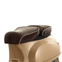 ScooterWest.com - BROWN LXV TWIN SADDLE SEAT W/LATCH PLATE VESPA