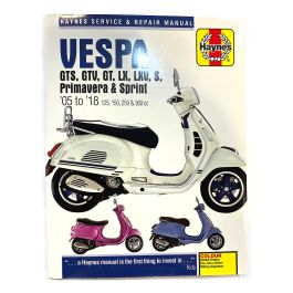 ScooterWest.com - Haynes General Repair Manual 2005-2018 Vespa GTS