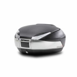ScooterWest.com - 48 LITER SHAD TOP CASE SILVER WITH CARBON COVER