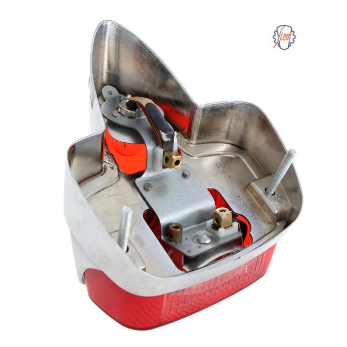 ScooterWest.com - CHROME METAL SIEM TAILLIGHT ASSEMBLY ACORN STYLE