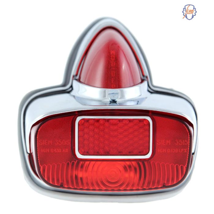 ScooterWest.com - CHROME METAL SIEM TAILLIGHT ASSEMBLY ACORN STYLE