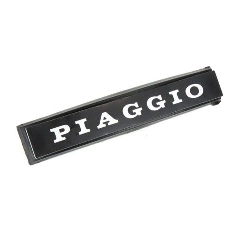 ScooterWest.com - Piaggio Sticker For Back Of Seat Black W/ Silver