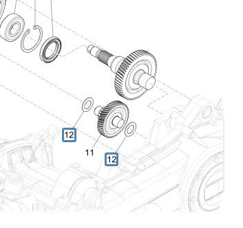 ScooterWest.com - SHIM SPACER WASHER SECONDARY IDLER GEAR PIAGGIO