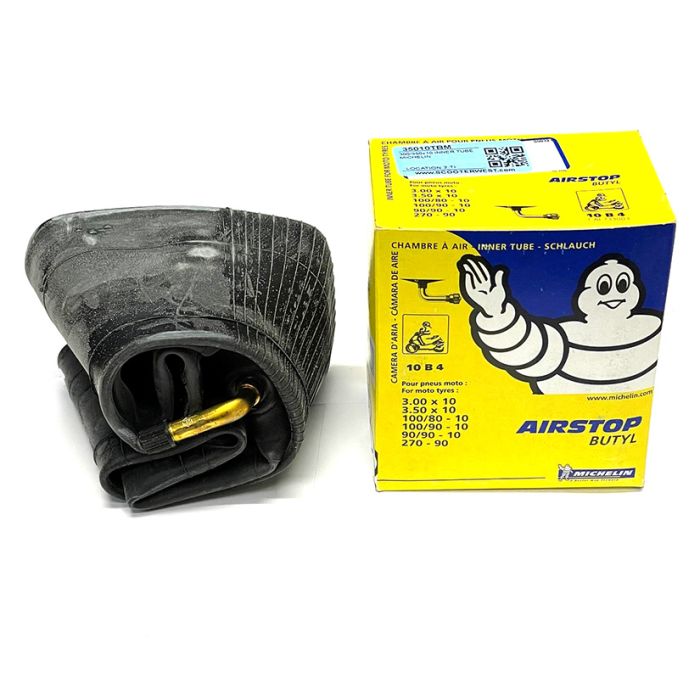 Michelin Air Stop Inner Tube 350-10 90 Degree Valve FREE POSTAGE Fits Vespa