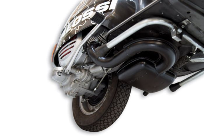 ベスパMALOSSIパワーサイレンサーマフラー p/PX/RALLY200用 ScooterWest.com - 200CC (VSX VSE) ROAD EXHAUST (MUFFLER) W/ FREE