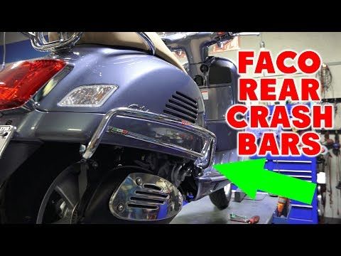 ScooterWest.com - GTS GTV Super Chrome rear crash bars FACO 2006-2019