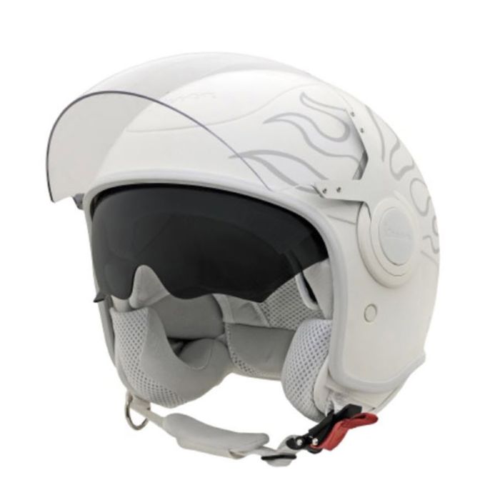 ScooterWest JUSTIN BIEBER X VESPA VJ HELMET WHITE W FLAMES