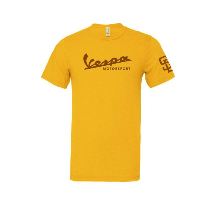 YELLOW GOLDENROD VESPA MOTORSPORT TEAM SAN DIEGO T SHIRT Holiday Sale
