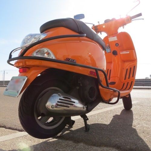 ScooterWest.com - Matte Black Rear Side Bars Vespa S