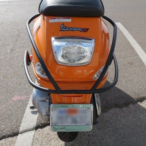 ScooterWest.com - Matte Black Rear Side Bars Vespa S